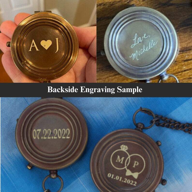 Personalized Nordic Compass - Viking Brass Compass - Engraved Pocket Compass.