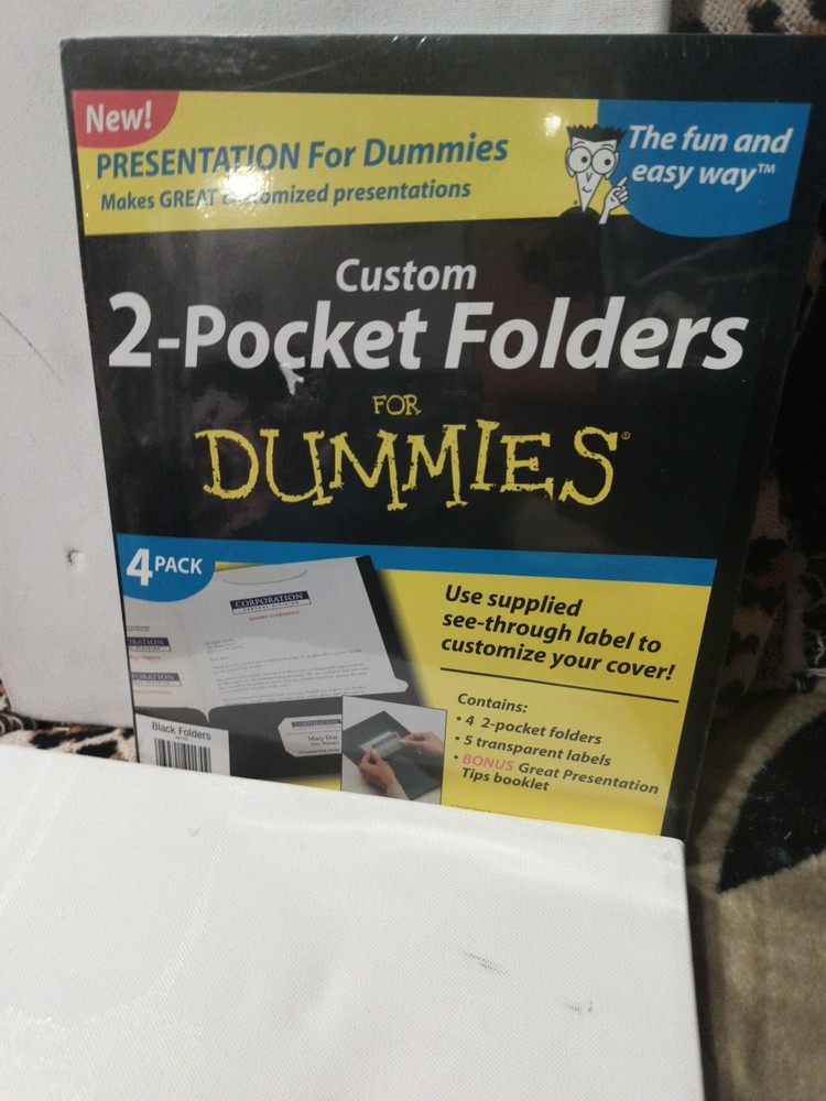 Custom Two Pocket Folders For Dummies Presentations NEW Bonus Tips Book!