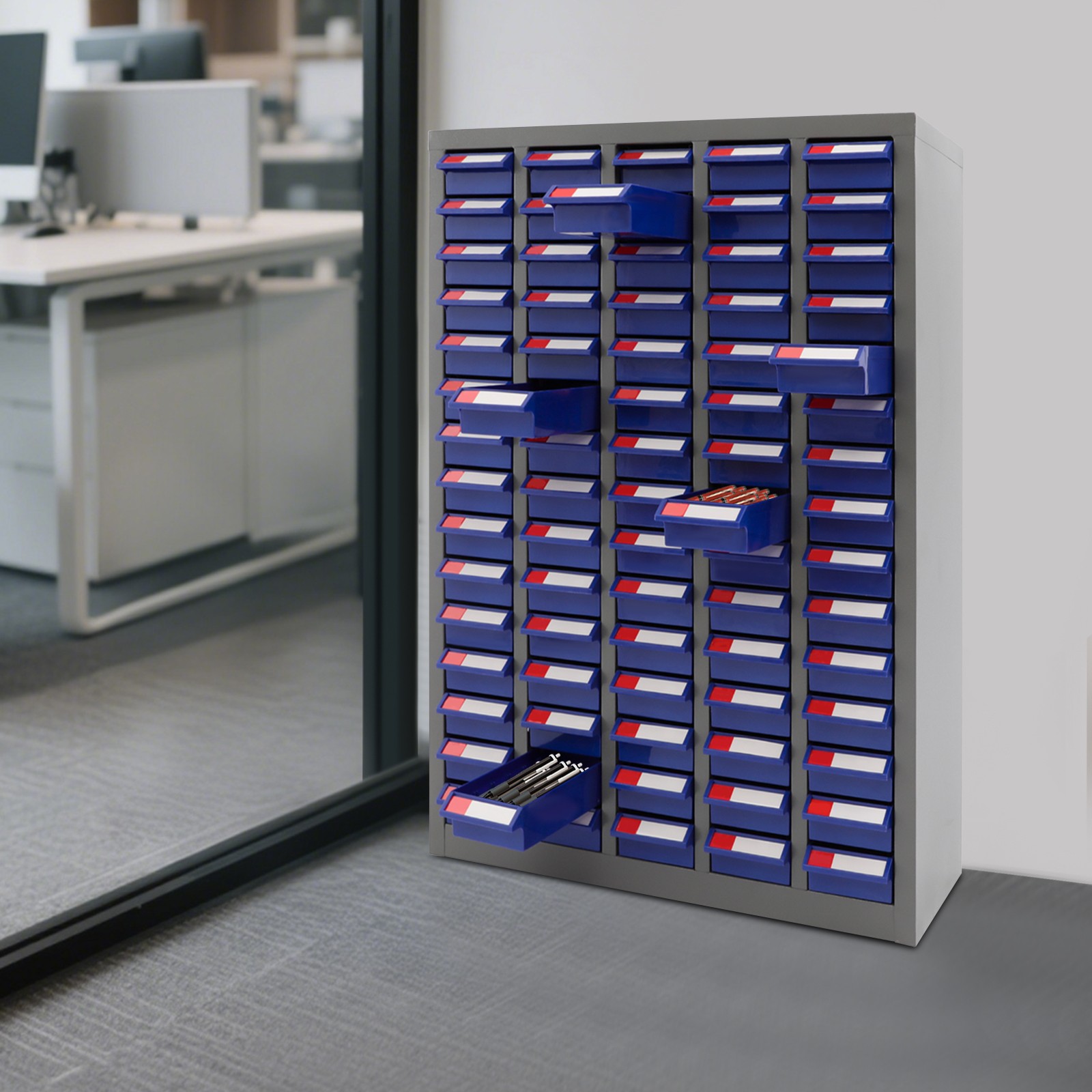 75 Drawers Parts Cabinet Small Steel Nut Tool Storage Cabinet Parts without Door