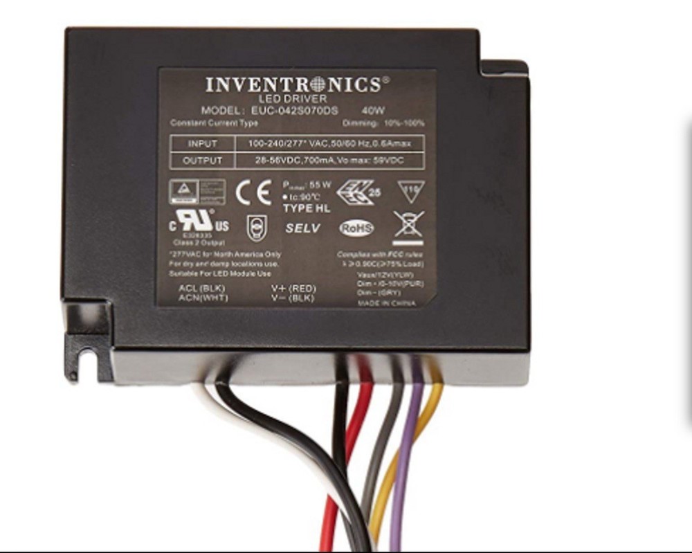 Inventronics 40W 700Ma LED Driver - Constant Current LED Driver 28Vdc-56Vdc