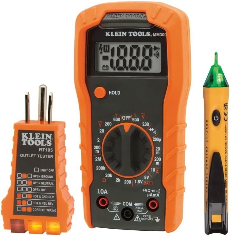 Complete Klein Electrical Kit: Multimeter, Noncontact Voltage Tester & More