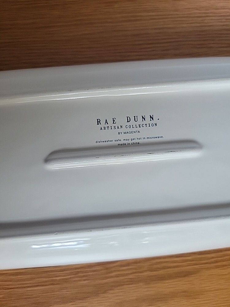 Rae Dunn Platter Tray Plate Rectangular - Snack Nibble Bite By Magenta