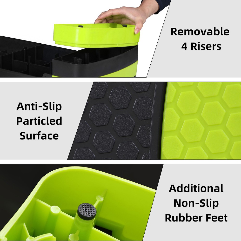 31" Aerobic Step Platform Exercise Stepper Workout Step 4"-6"-8" w/Risers Yellow