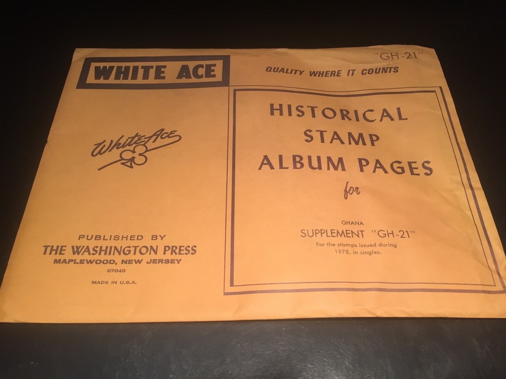 White Ace Stamp Album Supplement Pages - Ghana GH- 21 - 1978