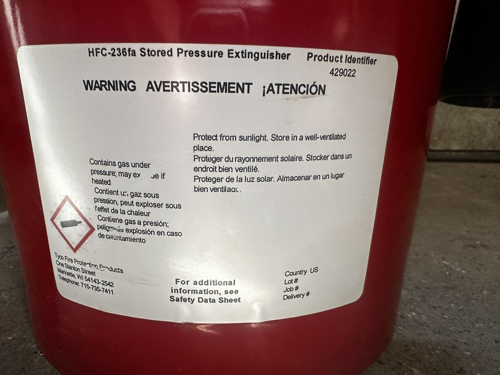 ansul fire extinguisher FE36 CLEANGUARD 13.5 Sensitive Electronics Extinguisher