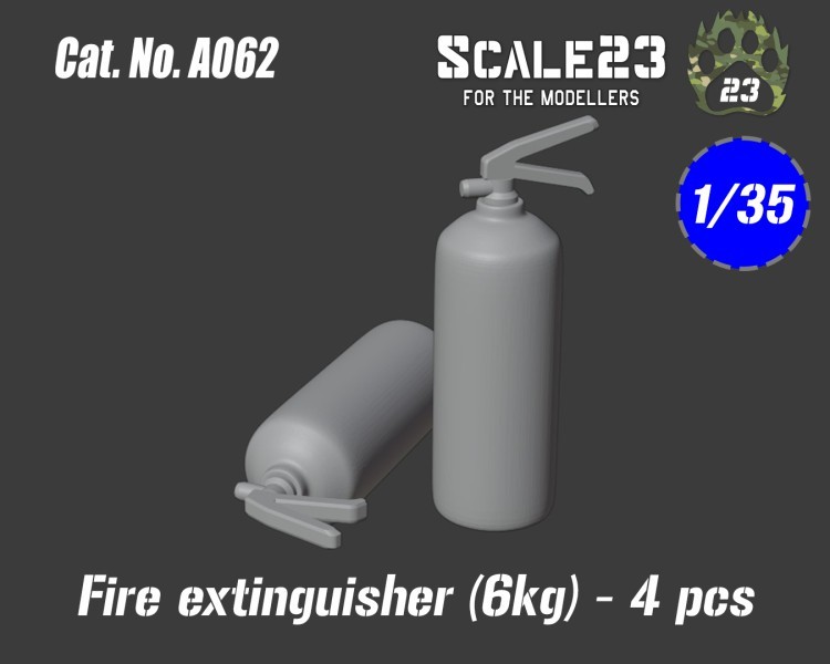 Scale23 1/35 Fire Extinguisher 6kg (4pcs)