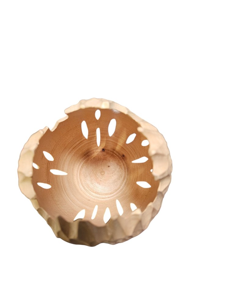 Roro Wood Vase Hand Crafted 9"