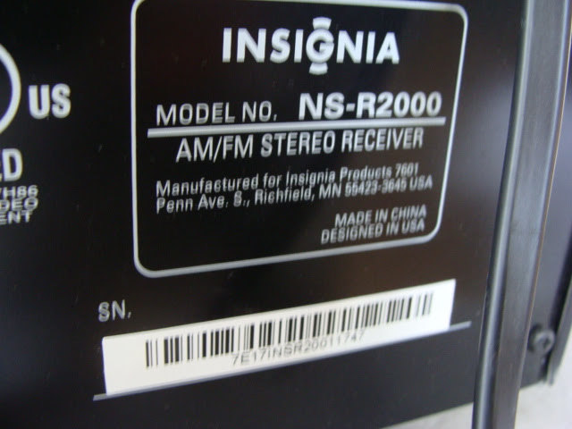 Insignia Model NS-R2000 AM/FM Stereo Receiver