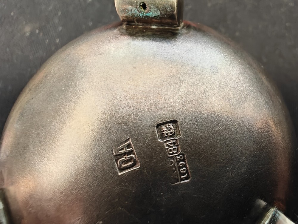 russian silver 84 enamel salt