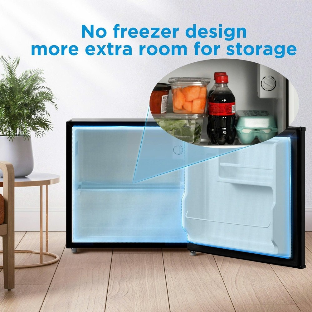 Mainstays 1.7 Cu Ft Compact Mini Refrigerator, Black, Single Door