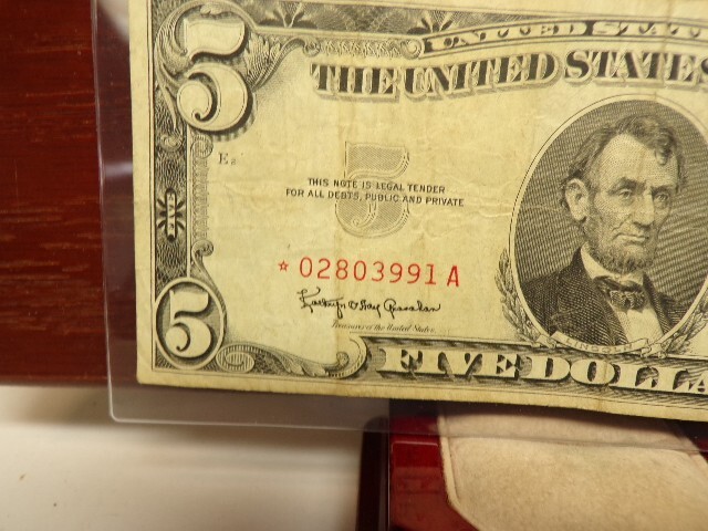 1963 - $5 Star Note Red Seal - Five Dollar Lincoln Note