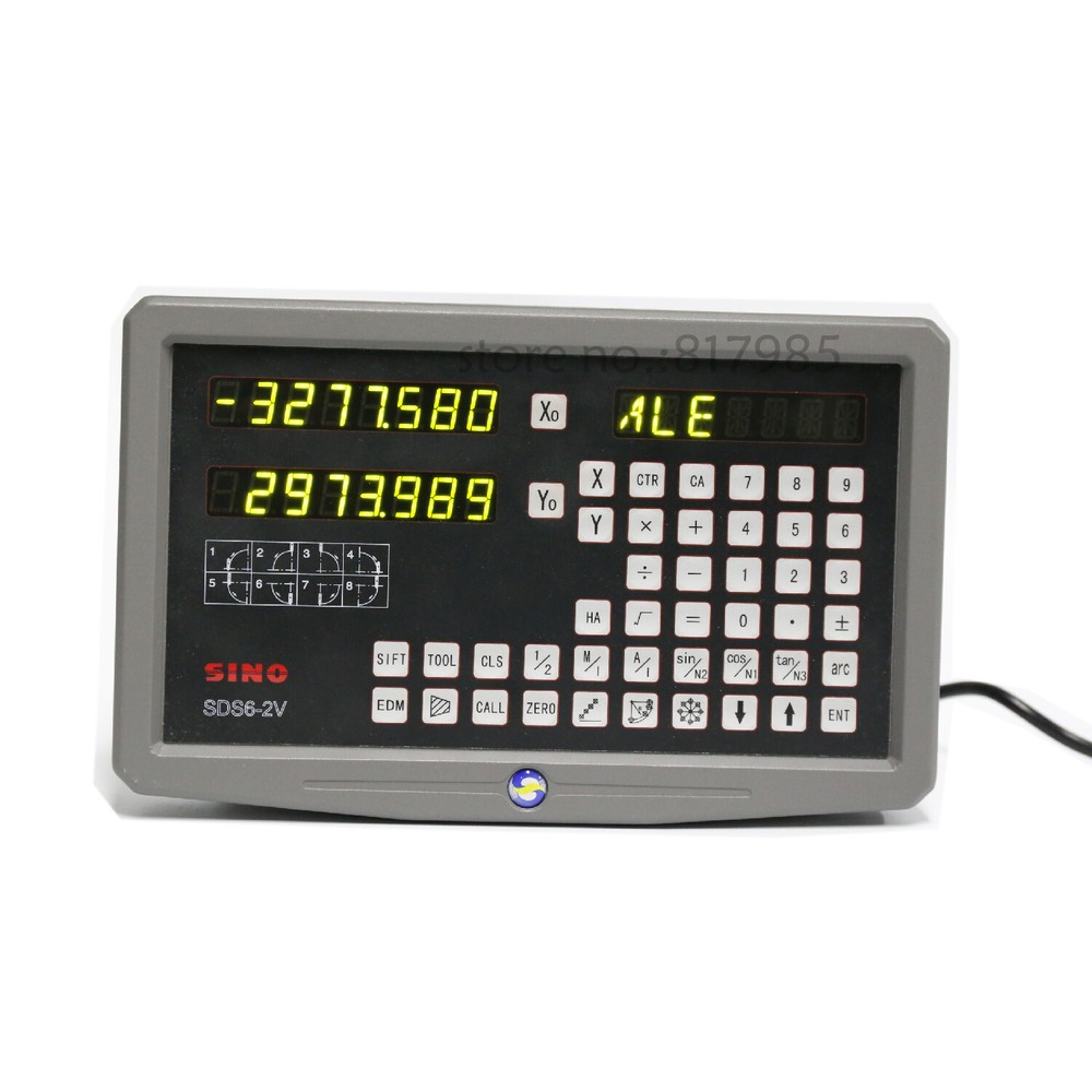 SINO SDS6-2V DRO 2 Axis Digital Readout & 2pcs KA300 Linear Glass Scale Encoder