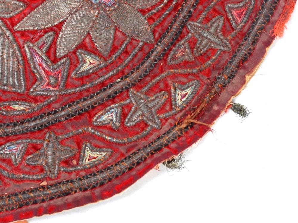 Intricately Detailed Persian Textile, Silver Thread