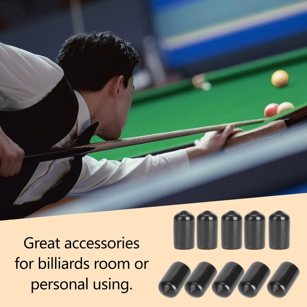 10Pcs Pool Tip Cover, Rubber Pool Cue Protector Lightweight Billiard Cue Tip ...