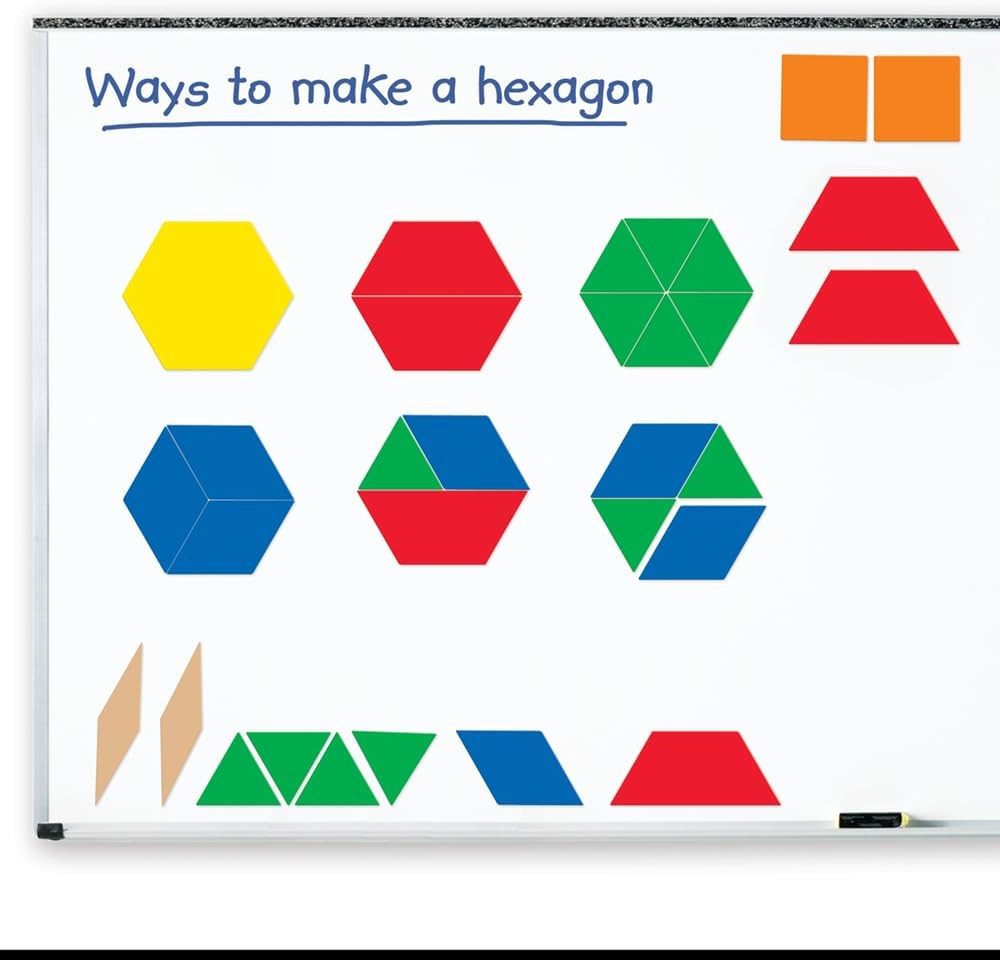 Giant Magnetic Pattern Blocks - Kindergartner Activities, Math Tools, Shape Reco