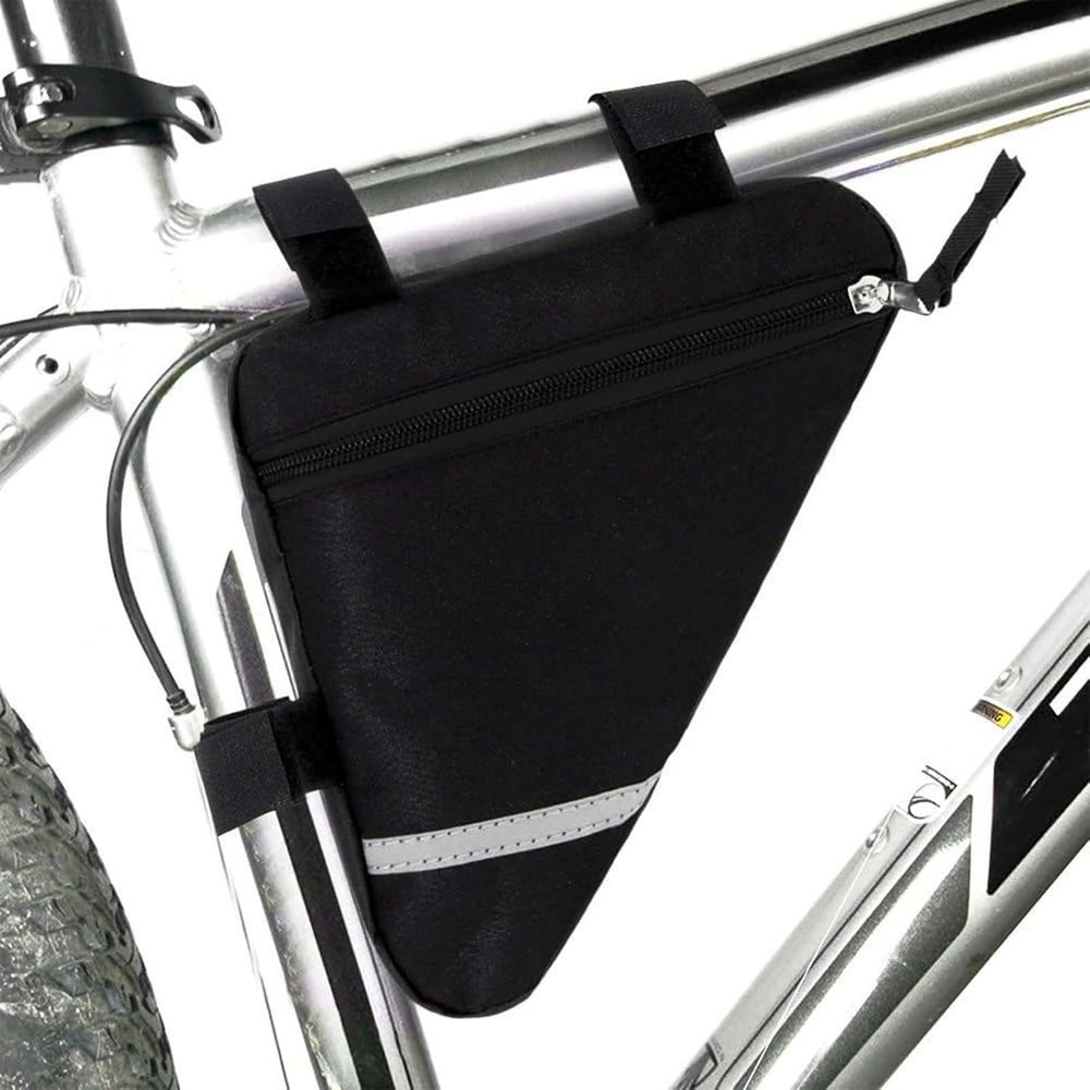 Compact Bicycle Frame Bag - Reflective, Lightweight & Easy to Install, Black
