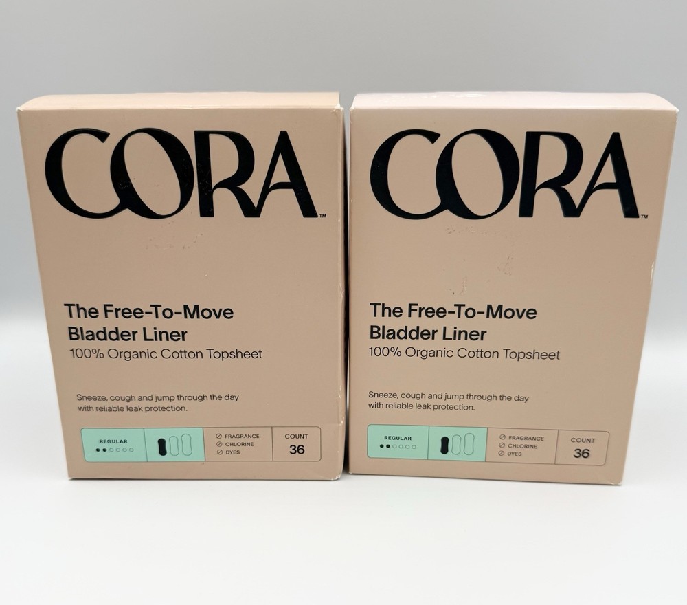 CORA Organic Cotton Topsheet Bladder Liners Postpartum REGULAR 2 Pack (36 Each)