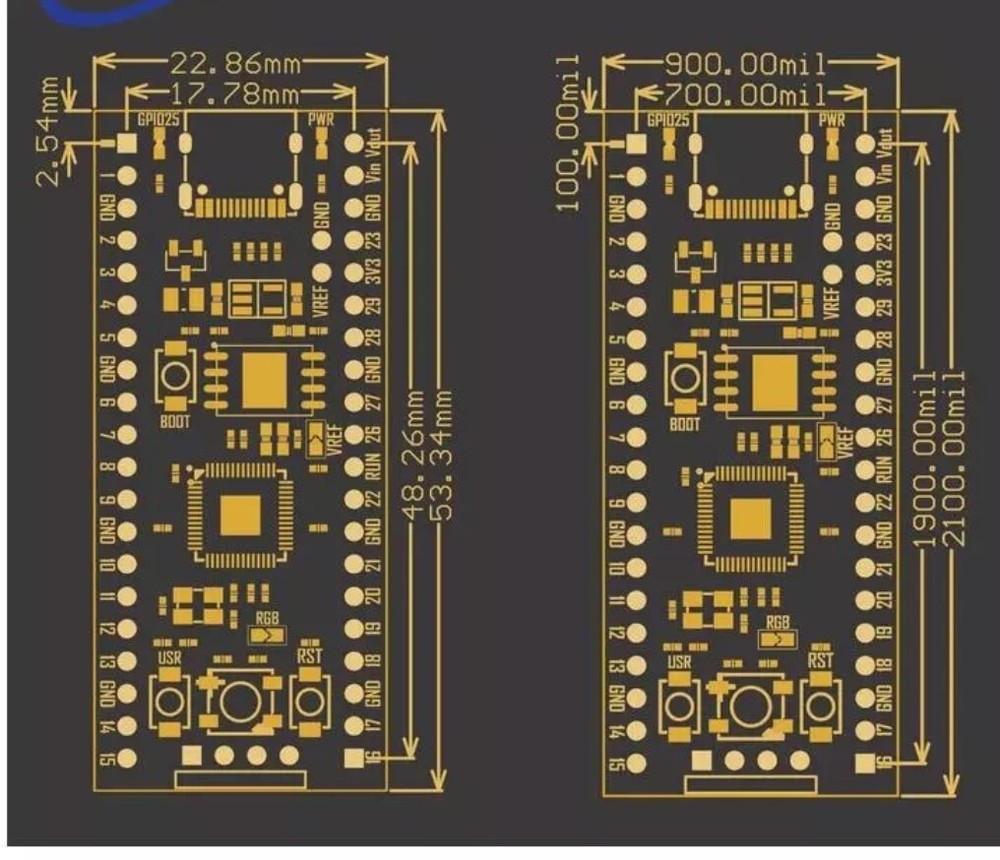 Raspberry Pi Pico Microcontroller Board RP2040 dual-core 4MB flash RGB led USA
