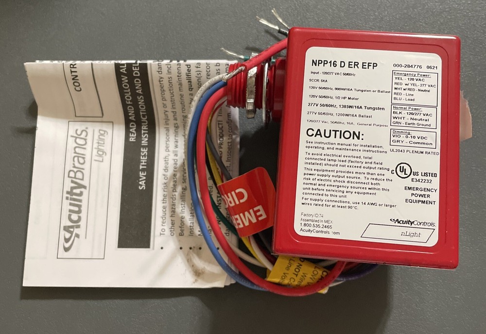 SENSOR SWITCH NPP16-D-ER-EFP NLIGHT RELAY EMERGENCY POWER PACK, 100/277V