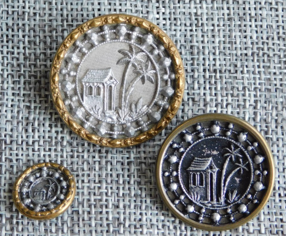 Antique Vtg  Picture Buttons   #319-X