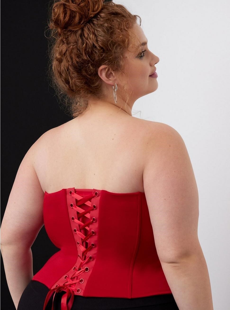 Torrid Zip Front Corset Top Red Lingerie NWT New 00X