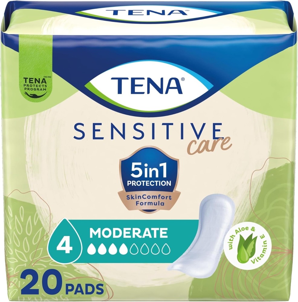 Tena Sensitive Moderate Bladder Control Pads, Incontinence, Moderate Absorbency,
