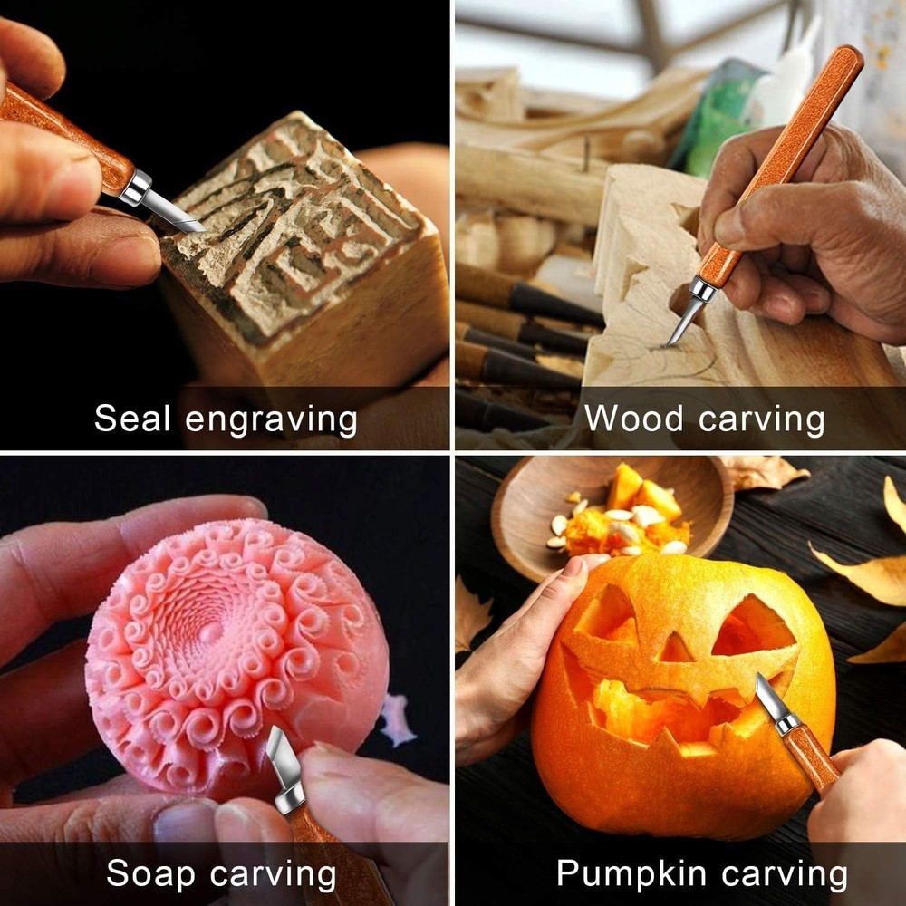 Complete 20-Piece Wood Carving Tool Set with Accessories for Creative Projects
