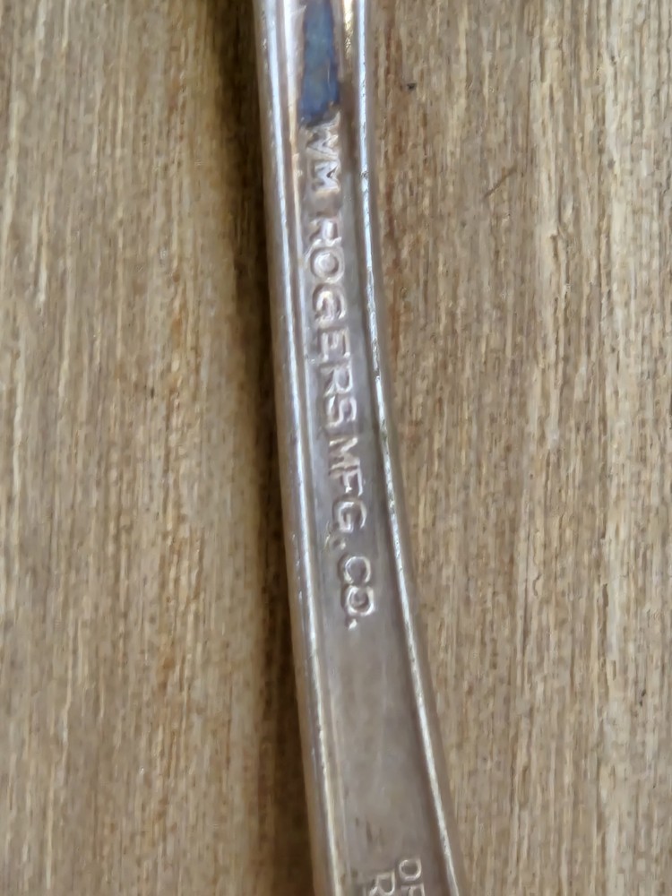 2 Vintage H Wm. Rogers Original Rogers 7-2/16” Silver Plate Serving Spoons