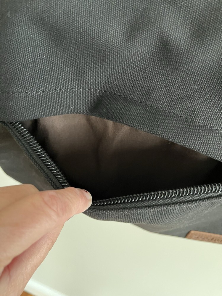 Sechunk Black Canvas Brown Strap Messenger Laptop Bag Adjustable Strap