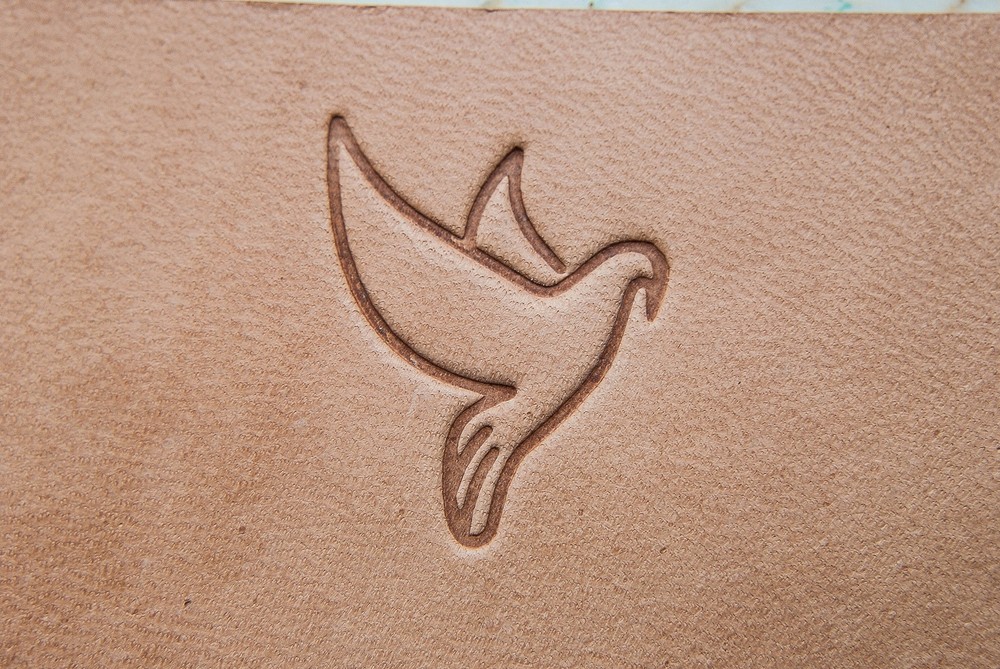 Leather stamp: Bird 3 - Delrin Material