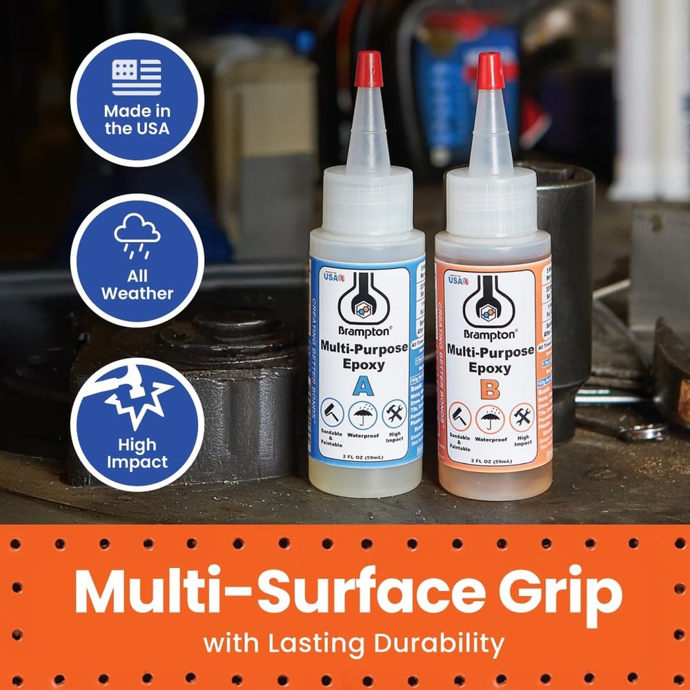Brampton Multi-Purpose Epoxy, Quick 30-Minute Set, Waterproof 2-Part Epoxy Gl...