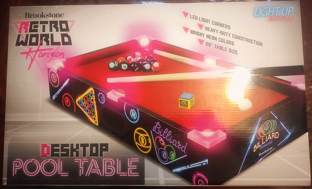 Desktop Pool Table - Brookstone Retro World Horizon
