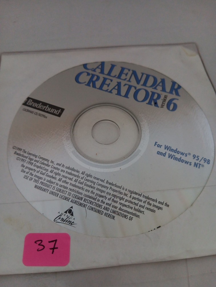 Calender Creator Version 6 For Windows 95/98 And Windows NT