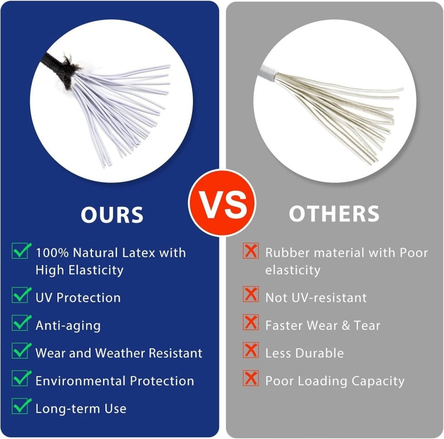 6" Ball Bungee Bungie Cord 100Pcs Black Heavy Duty Canopy Tarp Tie Downs *