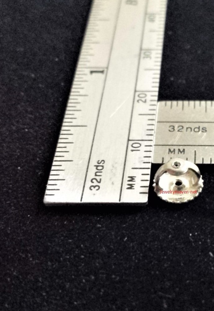 SINGLE 6.25mm Solid 950 PLATINUM 0.044" Post Threaded Screw Earring Back Nut USA