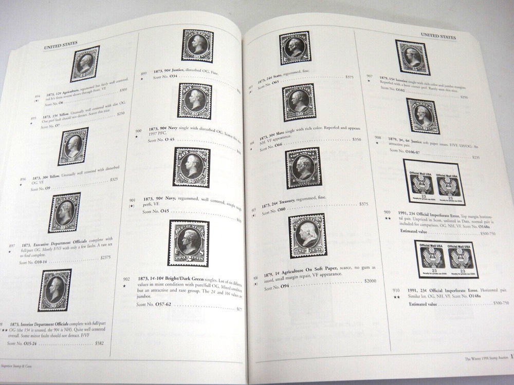 Superior 1998 Winter Stamp Auction Catalog Handpainted FDCs Cachets Ducks Israel