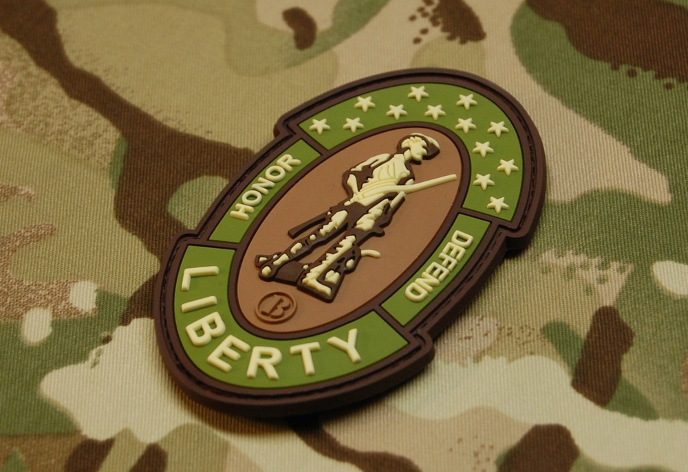 3D PVC Rubber Multicam Minuteman Uniform Morale Patch Hook Backing