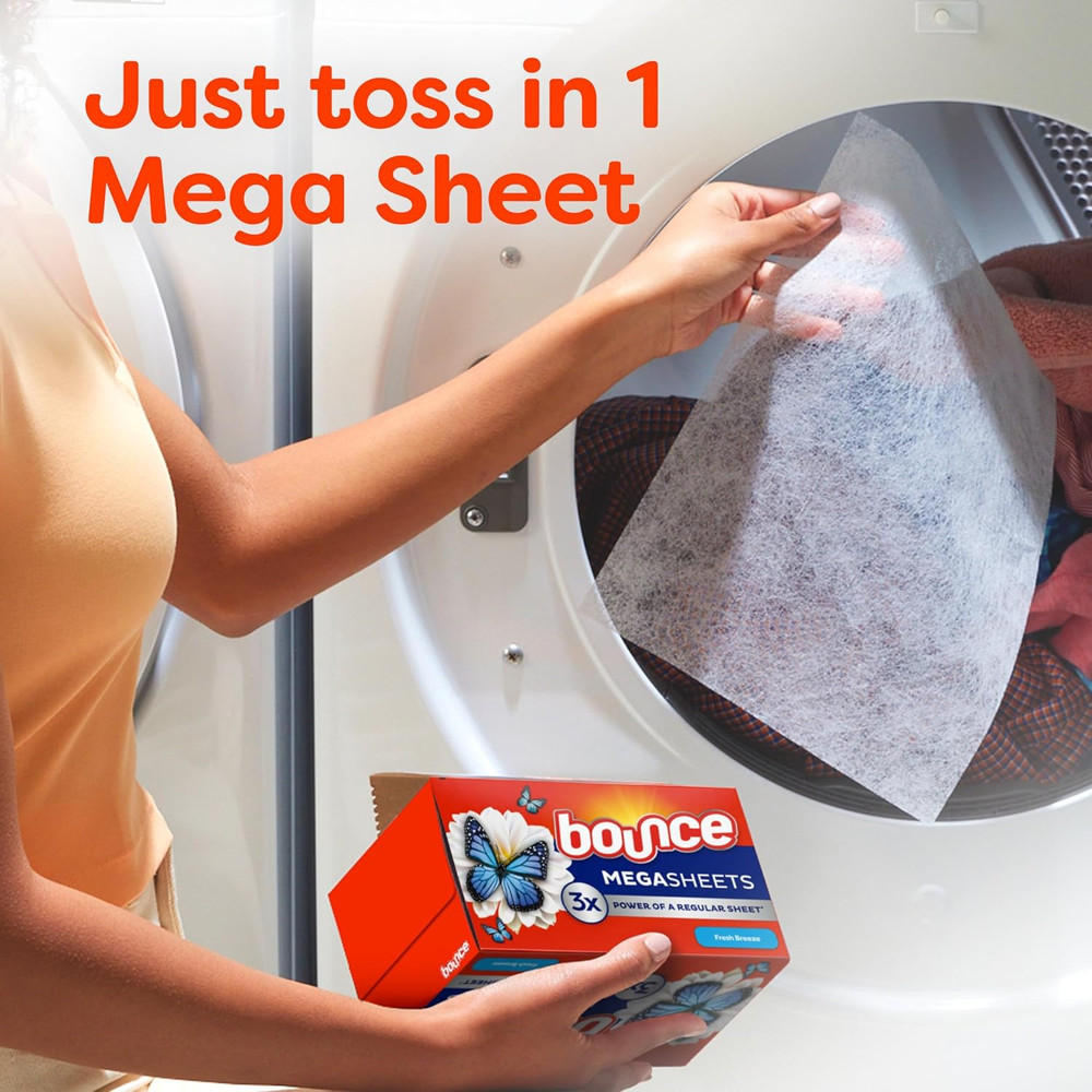 Mega Dryer Sheets, Fresh Breeze, 130 Count (Packaging May Vary)