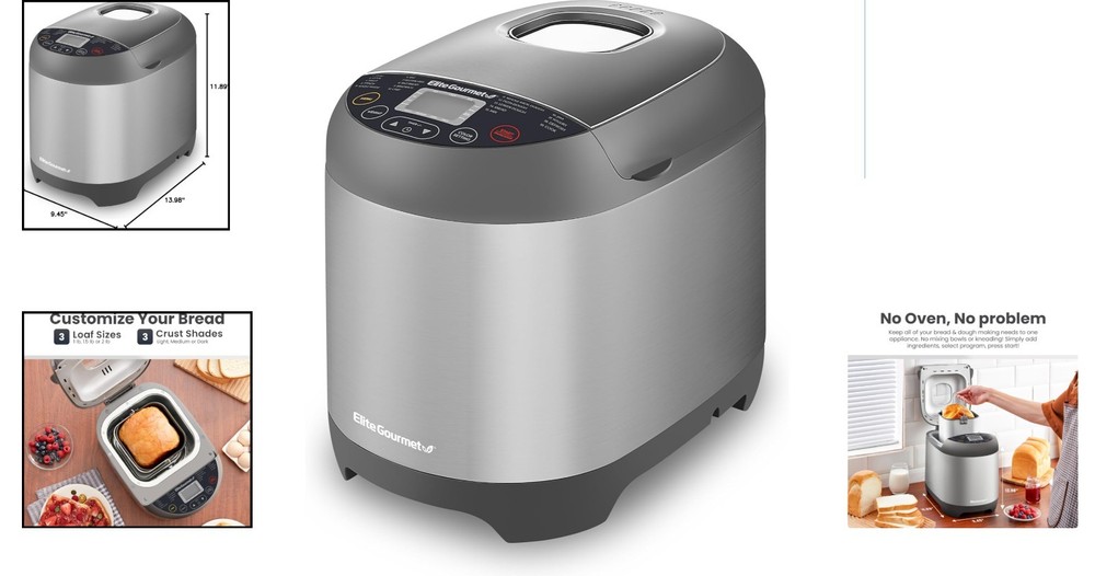 Luxury Programmable Bread Maker: 3 Sizes, 19 Functions, Perfect Bread Every Time