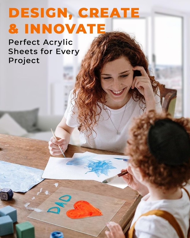 Clear Acrylic Sheet 36 in x 60 in - Crystal Clear, Strong, Shatter-Proof, Light