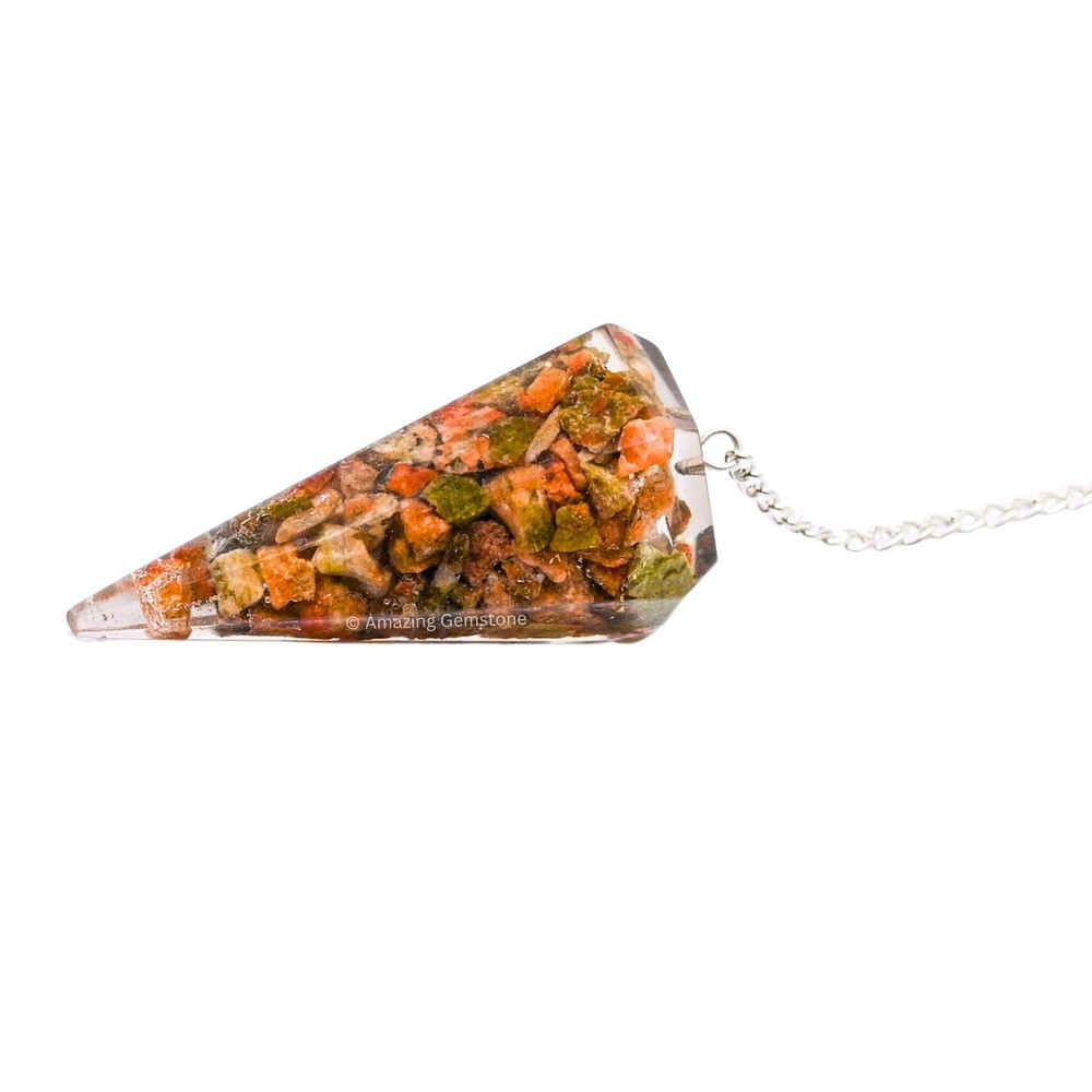 Unakite Orgone Crystal Pendulums