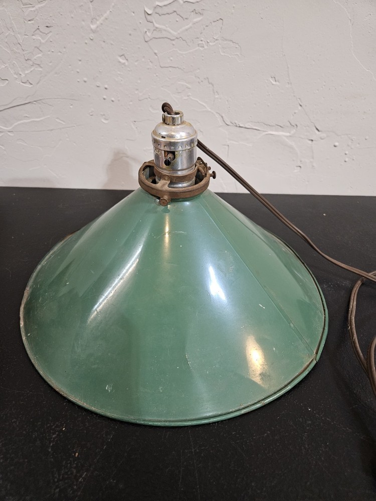 Classic Green Metal Shop Light