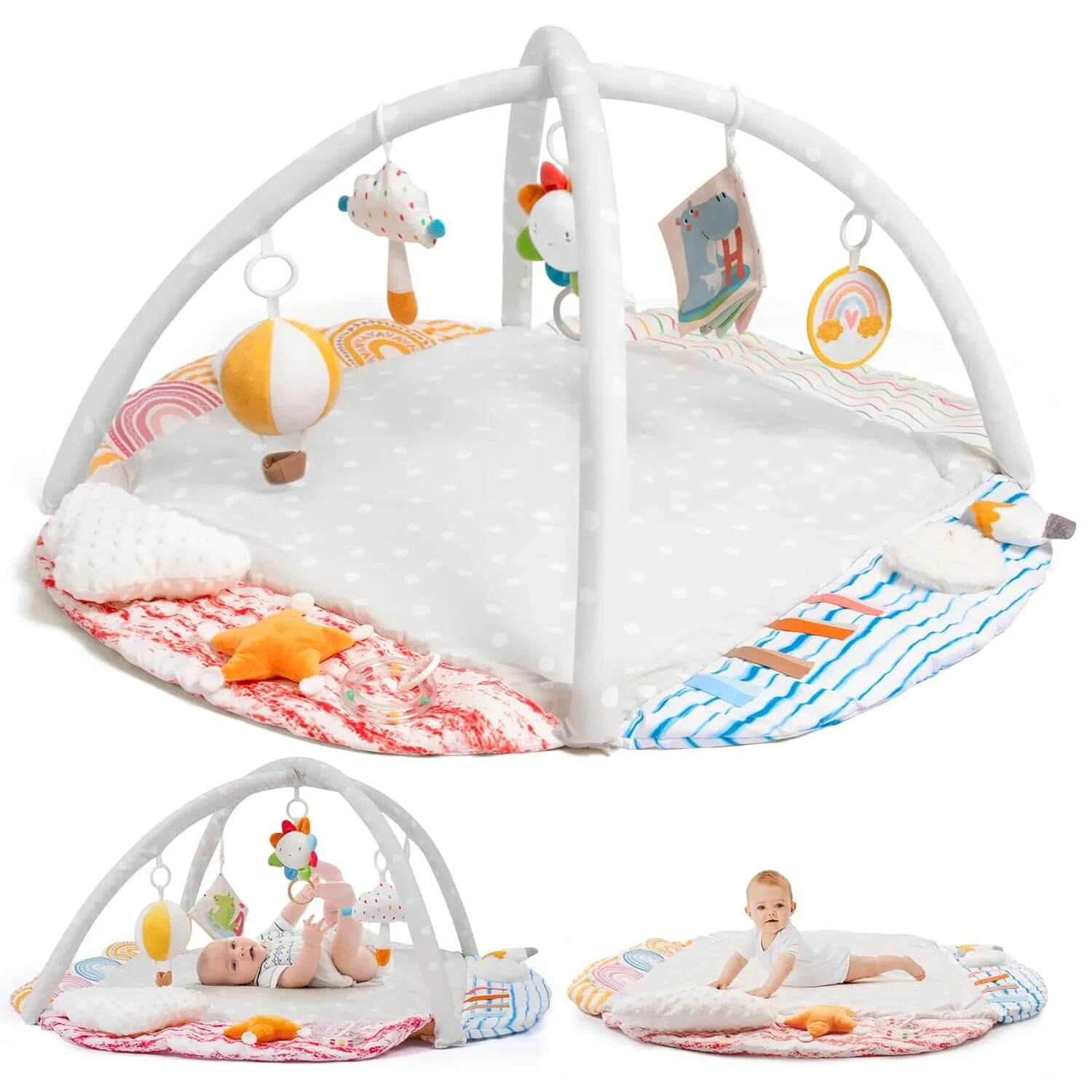 Baby to Toddler Gym Play Mat, Motor Skills Development, Activity Learning Cards