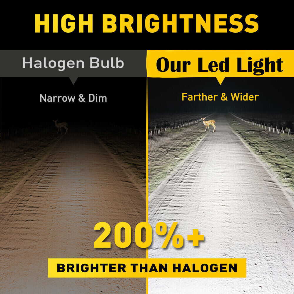 9006 9005 LED Headlight KIT Combo Bulbs 10000K High Low Beam Super Bright White