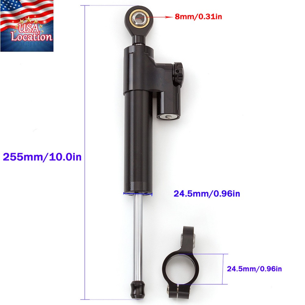 CNC Steering Damper Motorcycle Stabilizer Linear Reversed Safety Control US