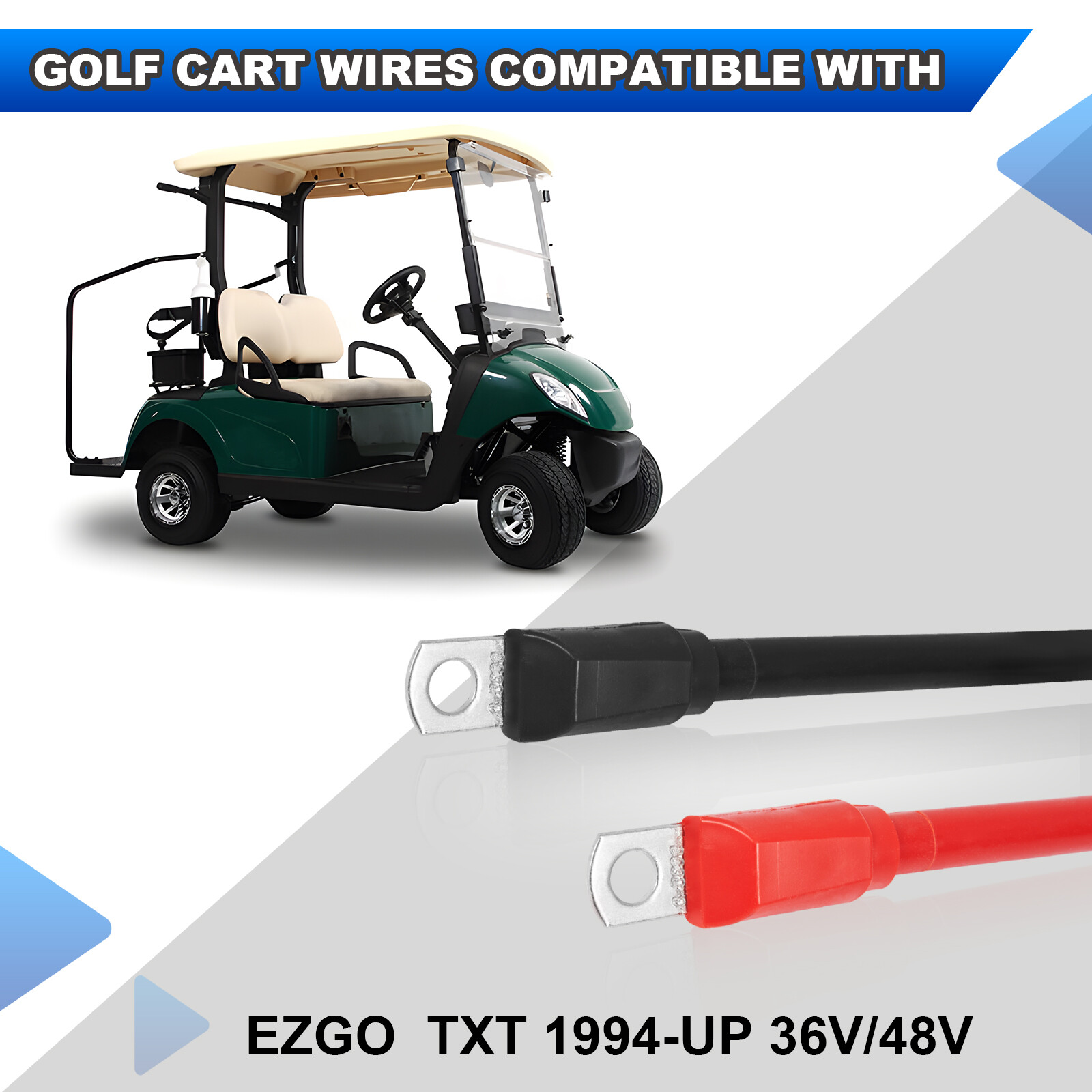 7Pcs Golf Cart Battery Cables Wiring Kit for EZGO TXT 1994-up 36 and 48 Volt