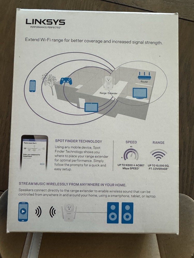 LINKSYS Wi-Fi Range Extender AC1200 Amplify