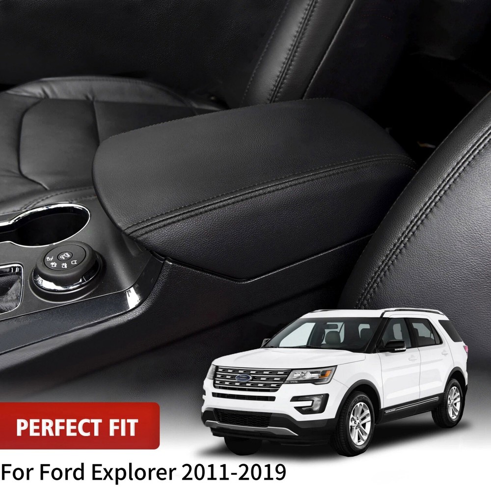 Leather Armrest Cover for Ford Explorer 2011-2019 Center Console Lid Replacement