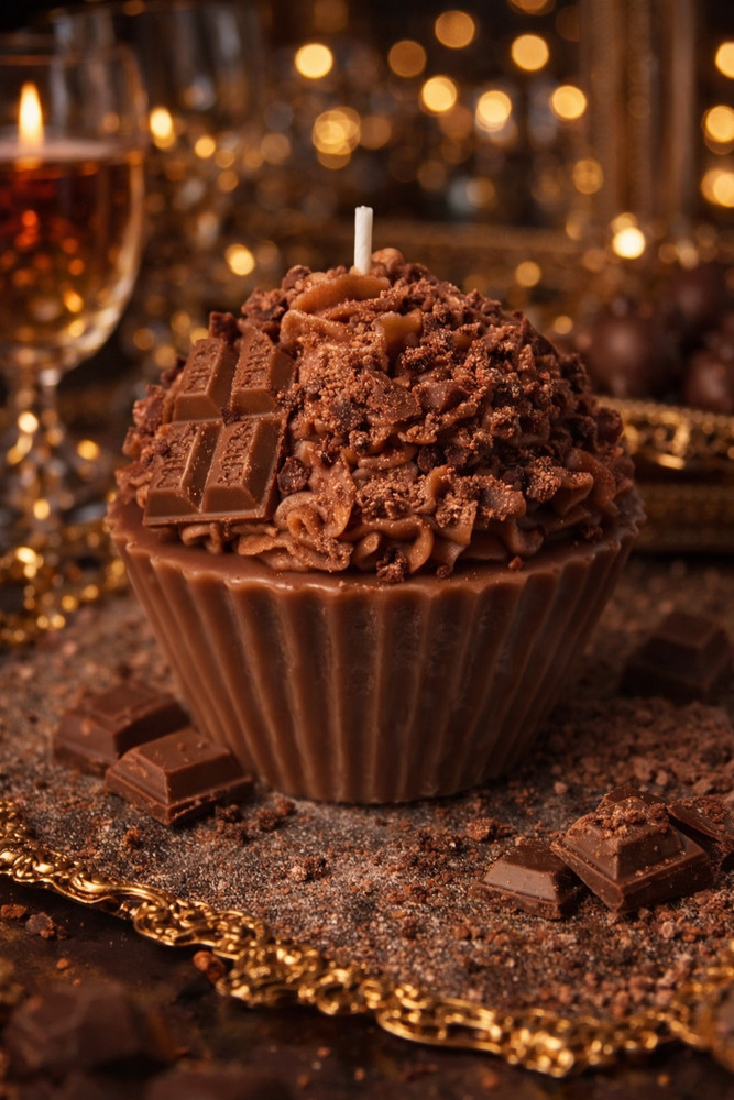 Chocolate Fudge Cupcake Candle