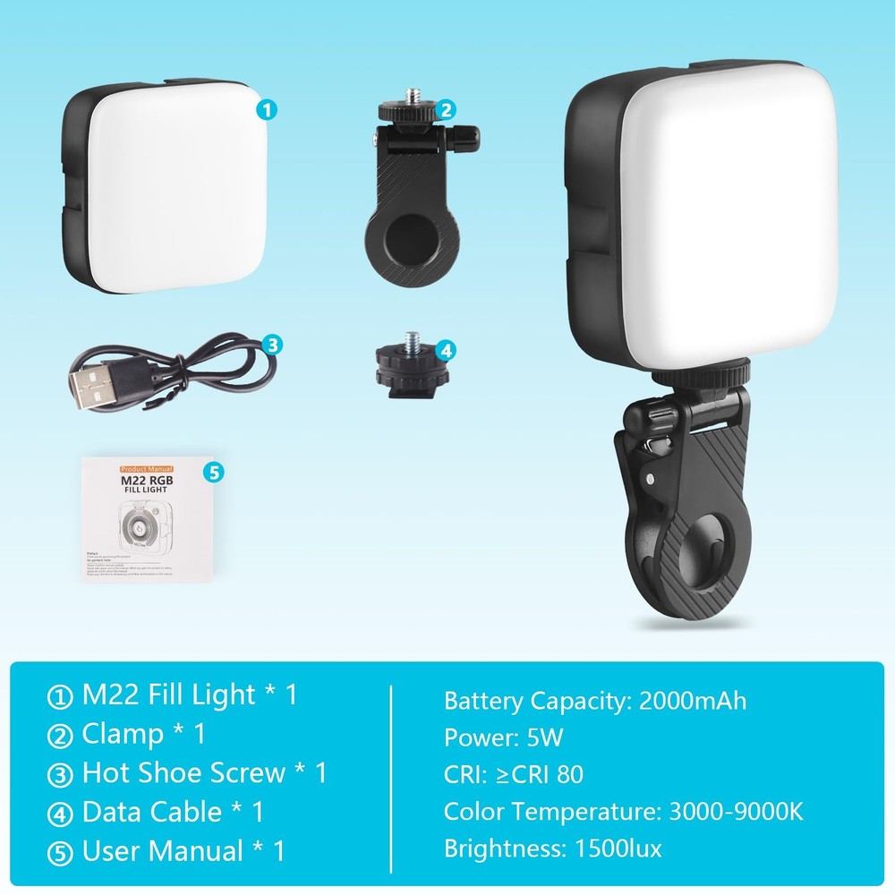 RGB Video Lights, Portable Camera Lights, LED Camera Light with Quick Release...